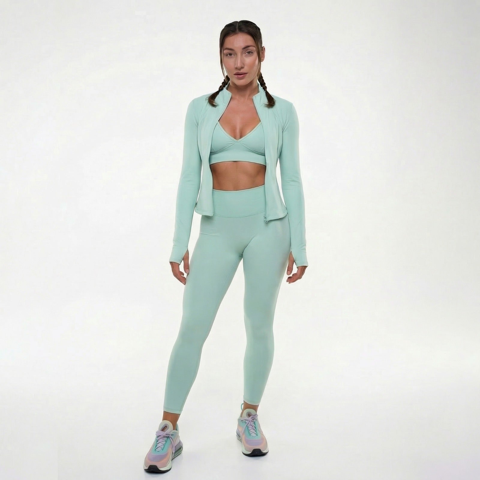 Lepea™ Zestaw dresowy (top, legginsy i krótka bluza z zamkiem)