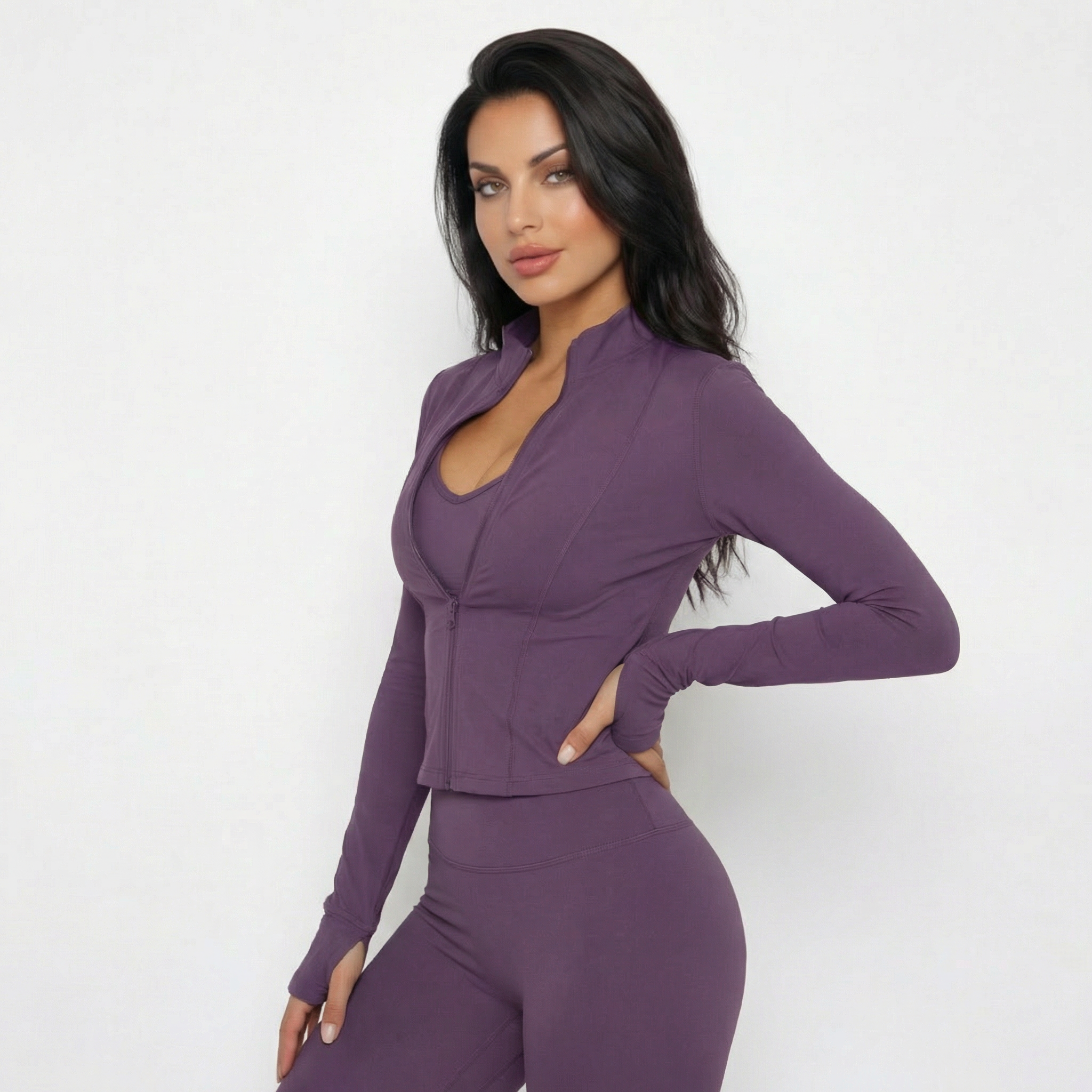 Lepea™ Zestaw dresowy (top, legginsy i krótka bluza z zamkiem)